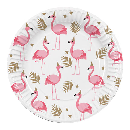 Assiettes Flamingo en papier 23cm 10pcs