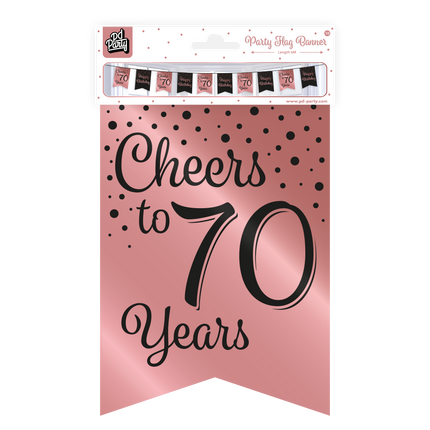 Bannière 70 ans Rose Noir 6m