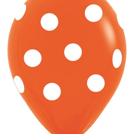 Ballons de baudruche Mélange de pois blancs 30cm 25pcs