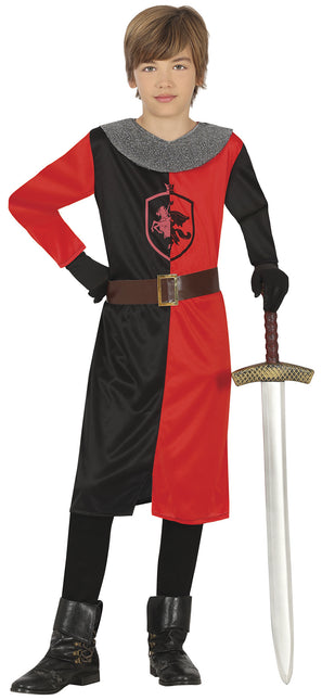 Costume de chevalier Rouge Noir Garçon
