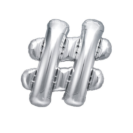 Ballon de baudruche Lettre # Argent Vide 35cm