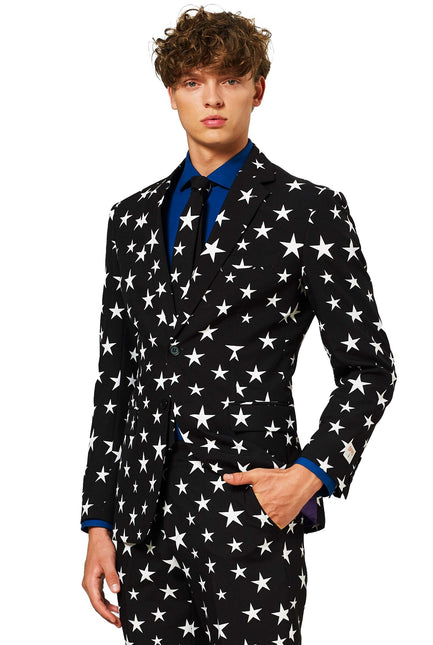 Costume noir blanc étoiles Hommes <tc>OppoSuits</tc>