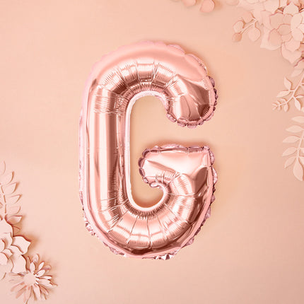 Ballon de baudruche Lettre G Or Rose Vide 35cm