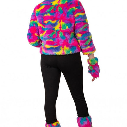 Manteau de fourrure Camouflage Arc-en-ciel
