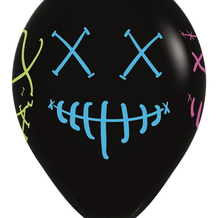 Ballons Masques Encre Néon Noir 30cm 25pcs
