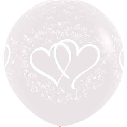 Ballons Entwinted Hearts Clear 91cm 2pcs