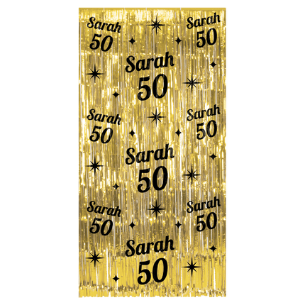 Sarah Door Curtain Gold Black