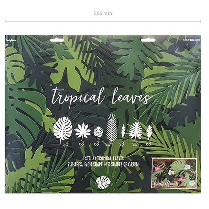 Ensemble de décoration Hawaii Feuille de palmier 21 pièces