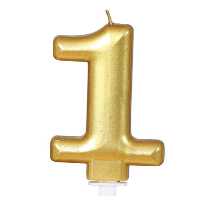 Bougie dorée 1 an métallique 8cm