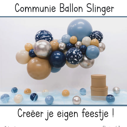 Kit de ballons DIY Communion Bio Bleu