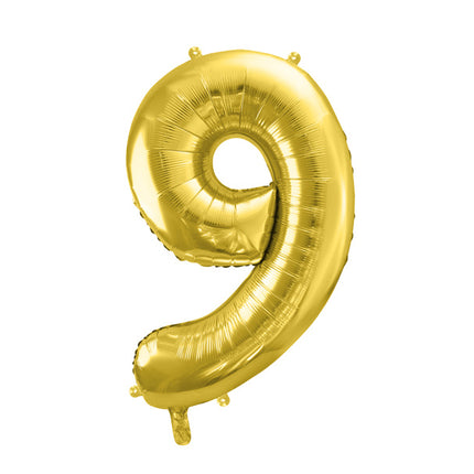 9 Year Figure Balloon Gold Empty 72cm