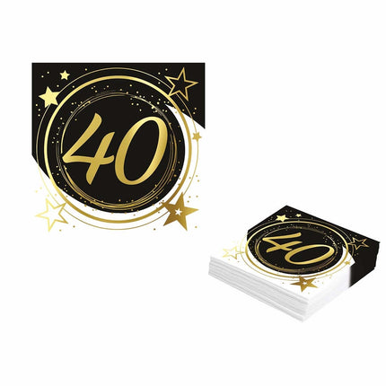 Serviettes de table 40 ans 33cm 12pcs