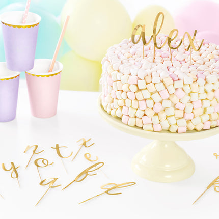 Décor de gâteau Alphabet 12cm 53pcs