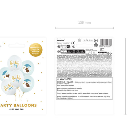 Baby Balloons Blue 30cm 6pcs