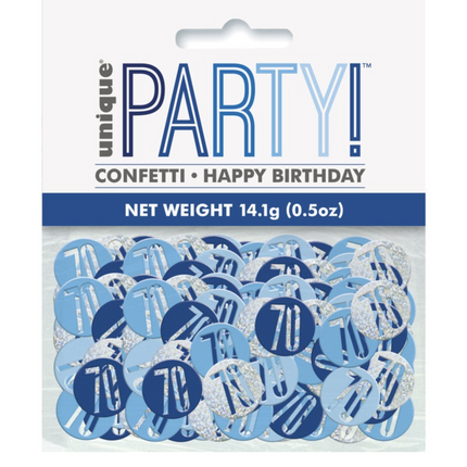 Confetti de table 70 ans bleu 14gr