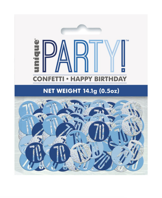 Confetti de table 70 ans bleu 14gr