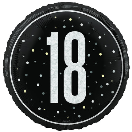 18 ans Ballon à hélium noir vide 45cm