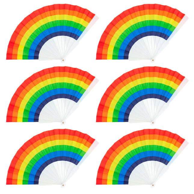 Eventail Rainbow Pride 23cm 6pcs