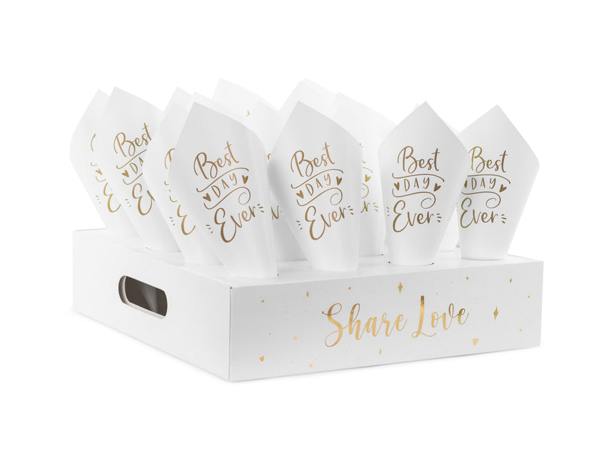 Cônes de confettis avec support