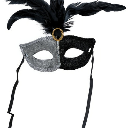 Masque vénitien pour les yeux noir et argent