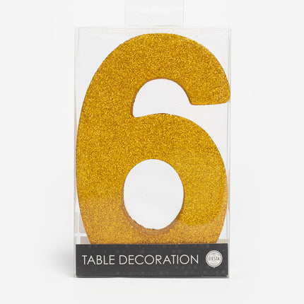 Décoration de table en or Figure 6 paillettes 20.5cm