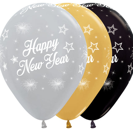 Ballons Happy New Year Elegant Mix 30cm 25pcs