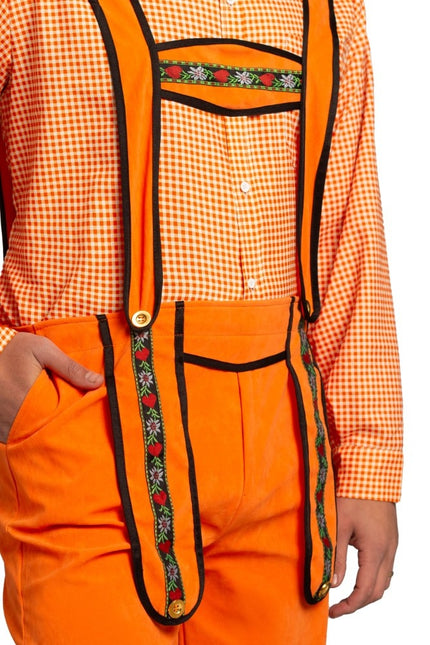 Lederhosen orange Hommes Johann Lang
