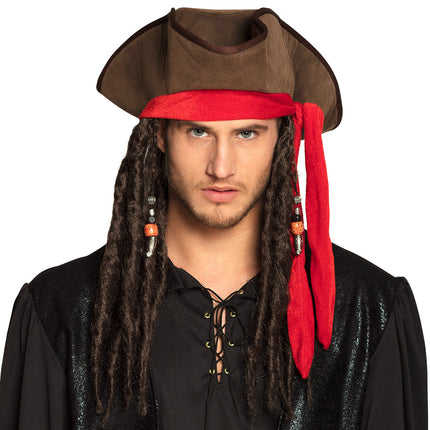 Chapeau de pirate avec cheveux