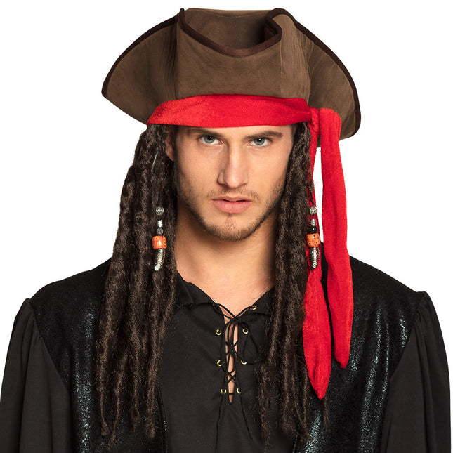 Chapeau de pirate avec cheveux