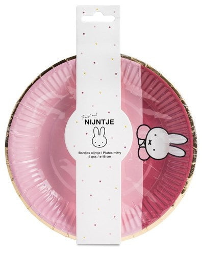Assiettes Miffy rose pâle 18cm 8pcs