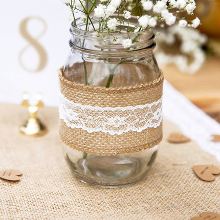 Ruban de jute dentelle blanc 5cm 5m