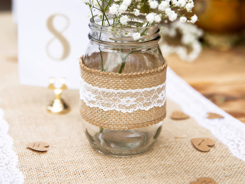 Ruban de jute dentelle blanc 5cm 5m