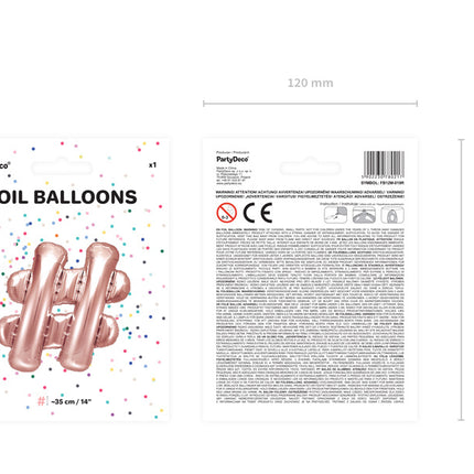 Ballon de baudruche Lettre # Rose Or Vide 35cm