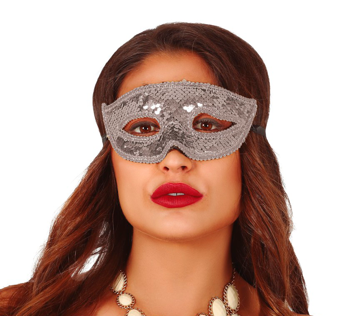Masque argenté paillettes
