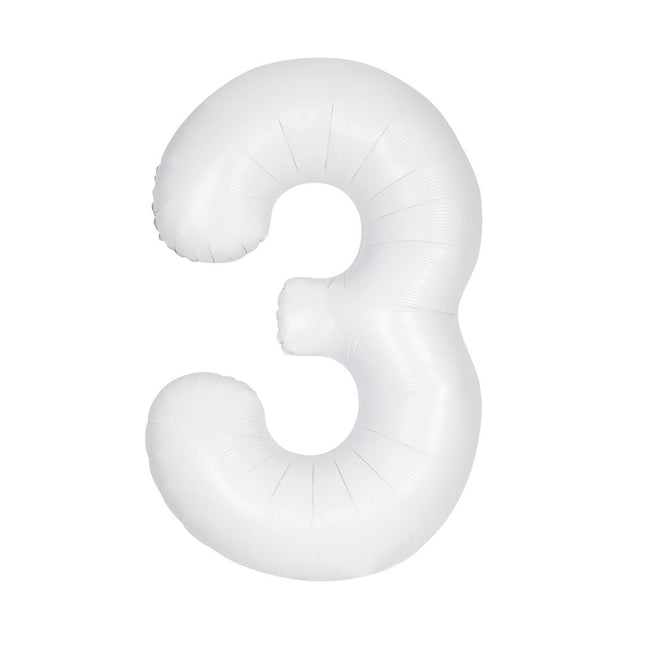 Ballon à figures blanc 3 ans mat 86cm