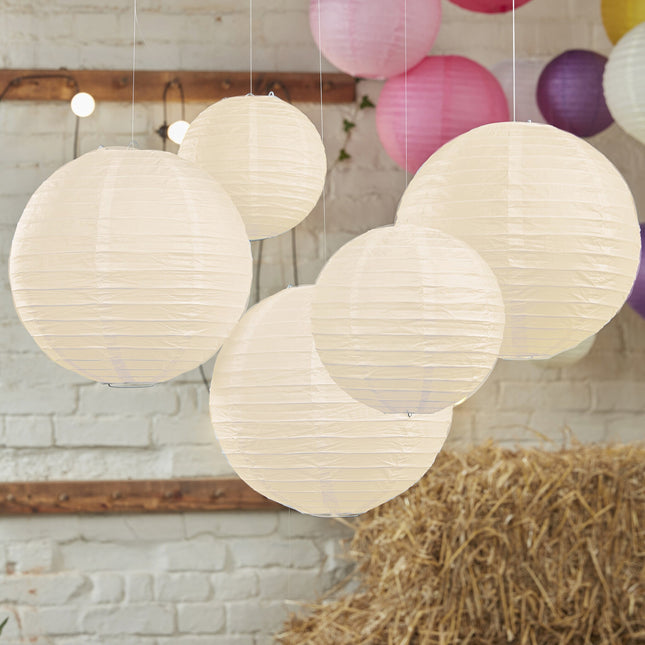 Lanternes de douche de bébé couleur ivoire 5 pièces