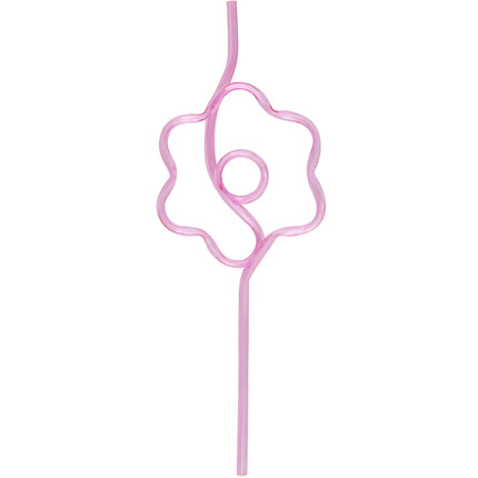 Pailles colorées Fleur 5pcs