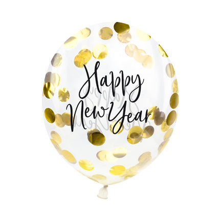 Ballons Confetti Bonne Année 27cm 3pcs