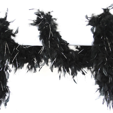 Boa noir argenté long 1,8 m