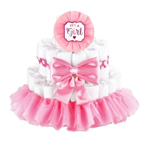 Ensemble de gâteaux de couches de naissance fille 4 pièces