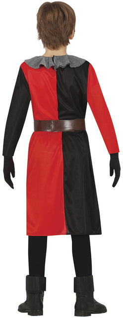 Costume de chevalier Rouge Noir Garçon