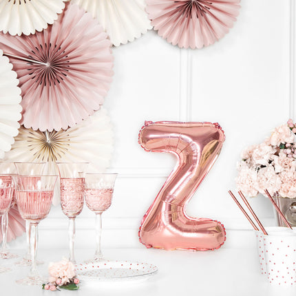 Ballon de baudruche Lettre Z Rose Or Vide 35cm
