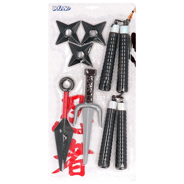 Set d'armes factices Ninja Garçon 7 pièces