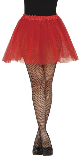 Tutu Rouge Dames Paillettes 40cm
