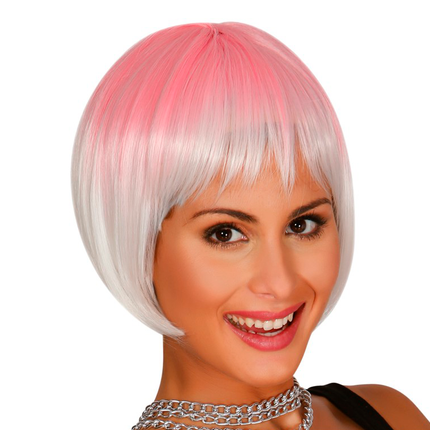 Perruque rose cheveux courts
