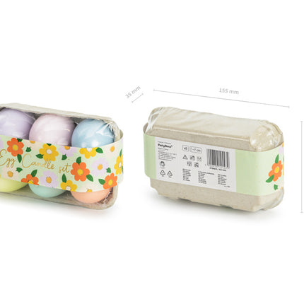 Bougies Œufs de Pâques 7cm 6pcs