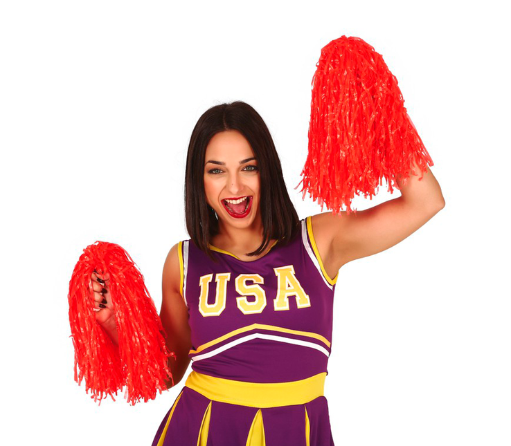 Pom-Pom Rouge 80cm 2pcs