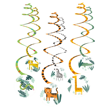 Décoration suspendue Animaux de la jungle 13cm 6pcs