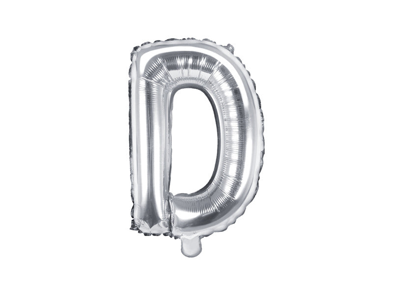 Ballon de baudruche Lettre D Argent Vide 35cm