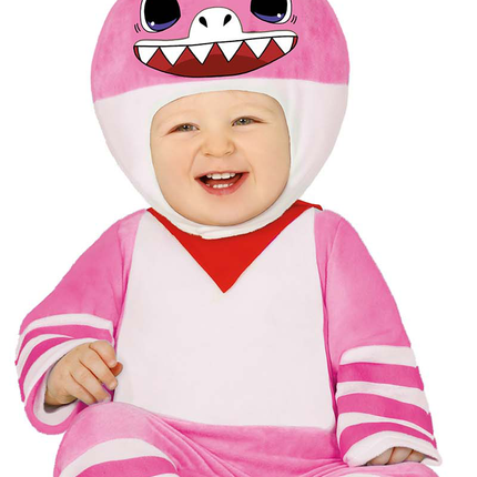 Costume de requin bébé rose